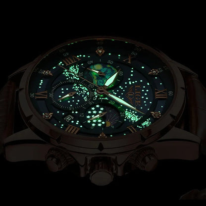 Herrenuhr Edelstahl Mondphasen Elegant