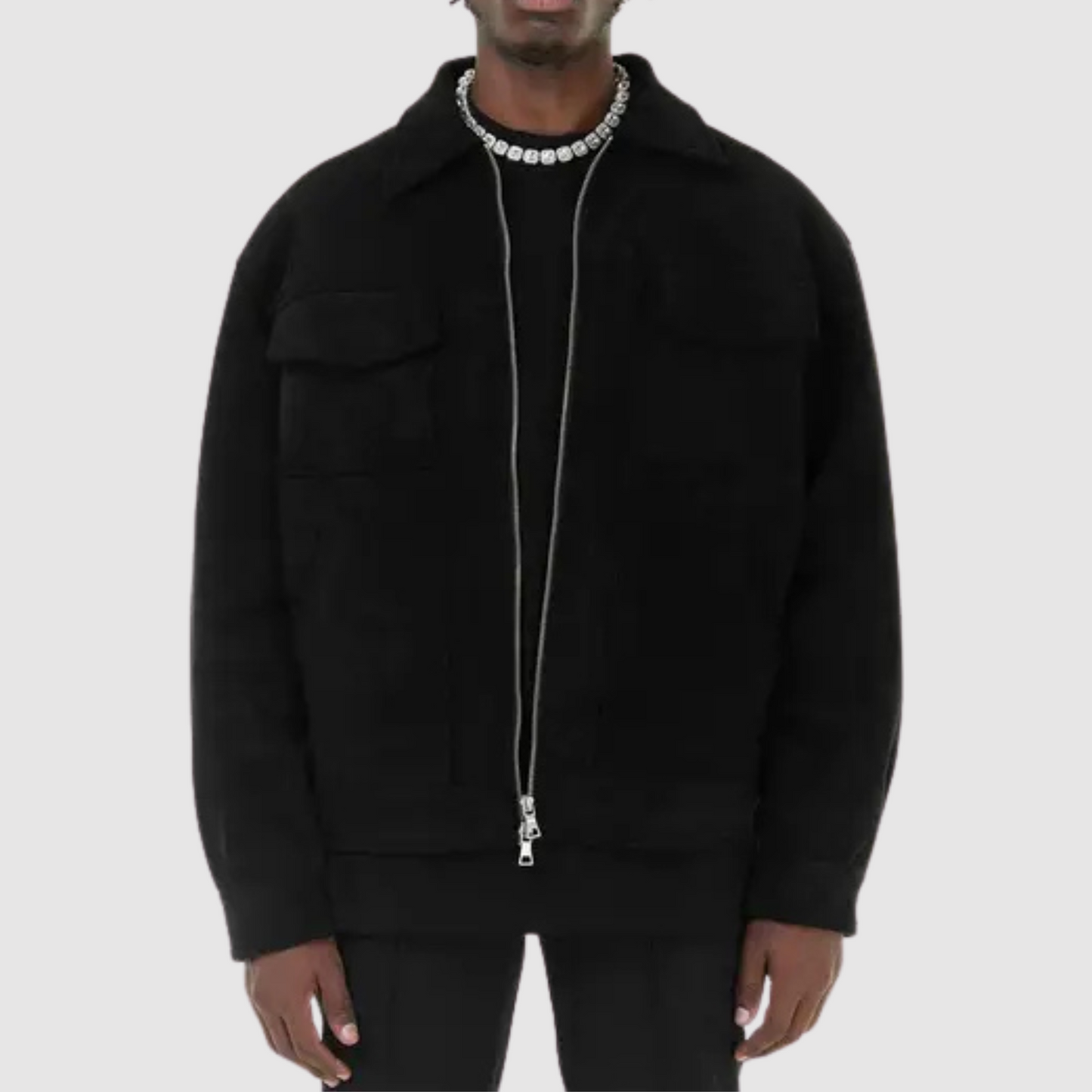 Damen Lederjacke Klassisch Wildleder Schwarz - Norvielle