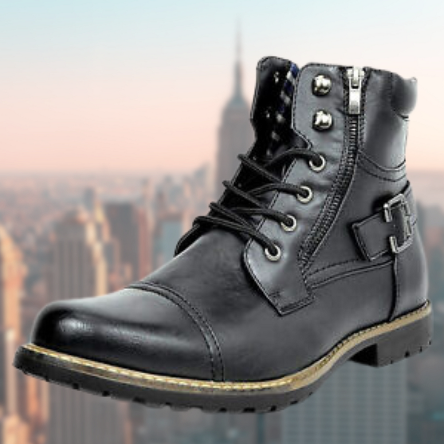 Herren Leder Motorradstiefel Robust
