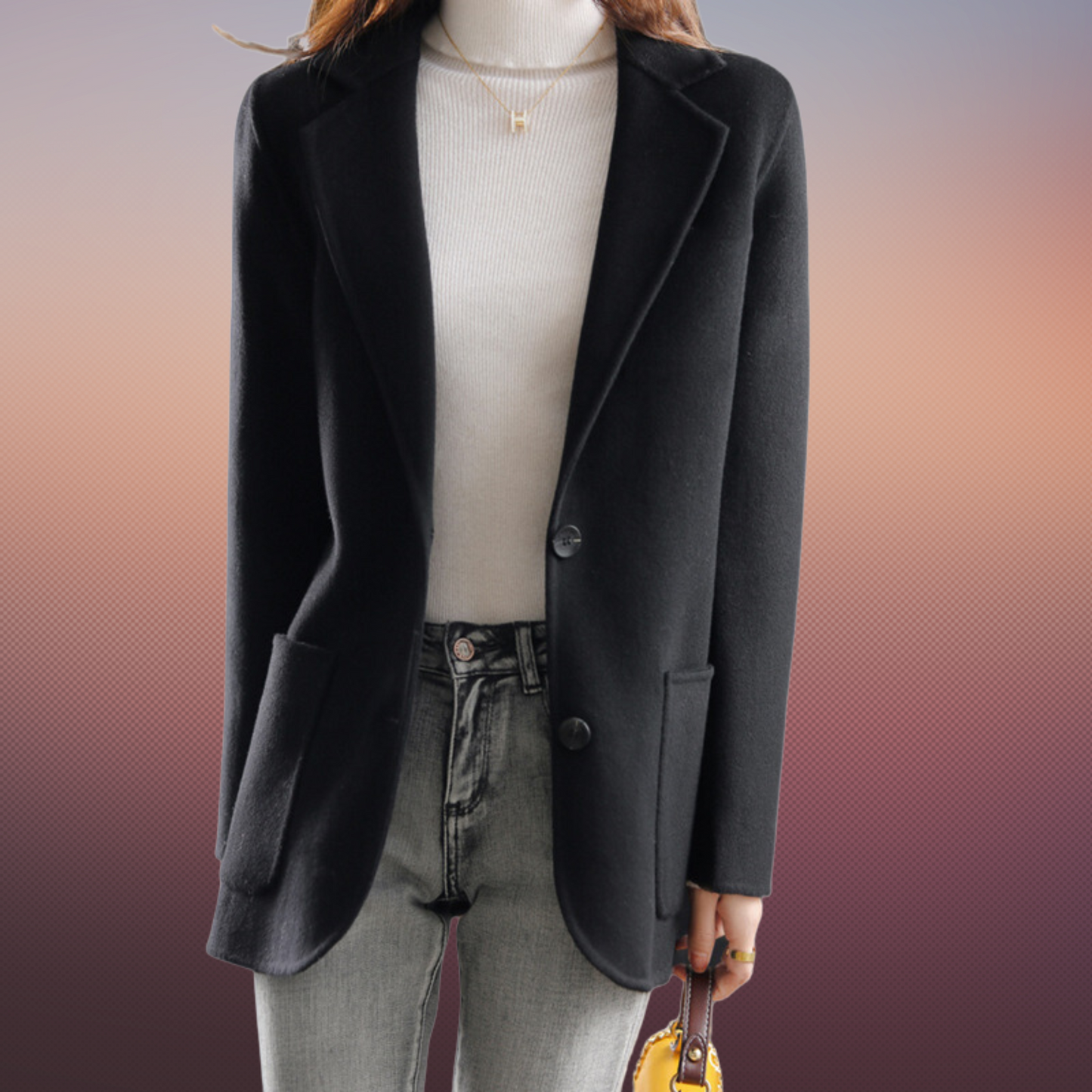 Damen Blazer Klassisch Zweiknopf Bürolook