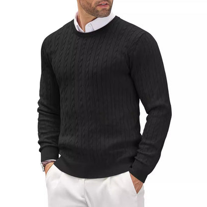 Herren Slim-Fit Pullover Feinstrick Rundhals