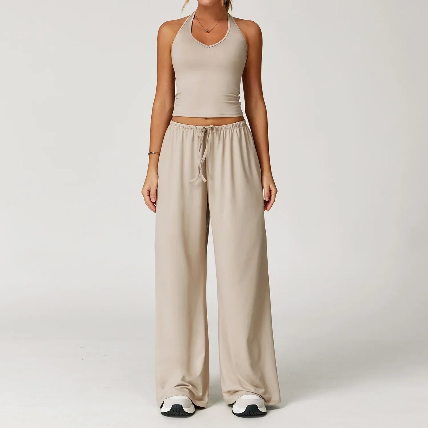 Damen Lounge-Set Halter- Bequem Crop-Oberteil