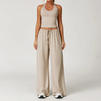 Damen Lounge-Set Halter- Bequem Crop-Oberteil