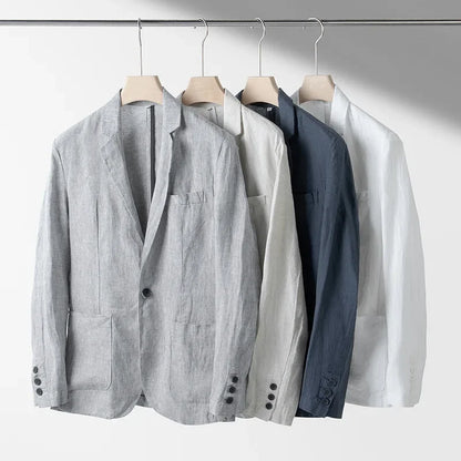 Herren Leinenblazer Leicht Sommer Modern