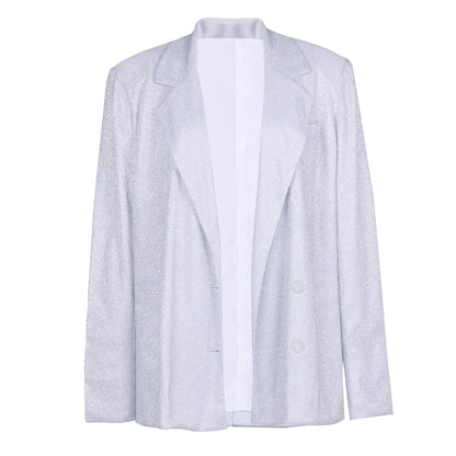 Damen Glitzer Outfit Set Blazer Hose
