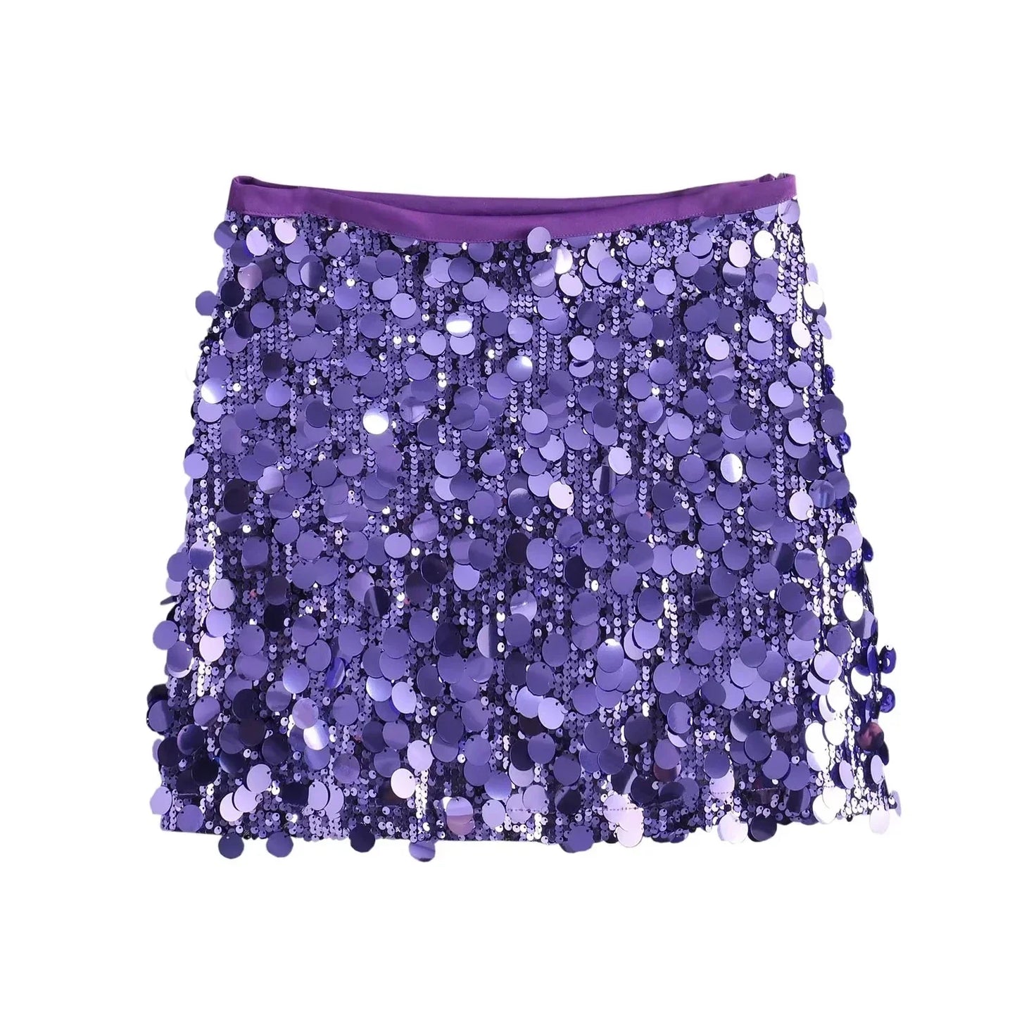 Damen Glitzer Minirock Pailletten Elegant Kurz