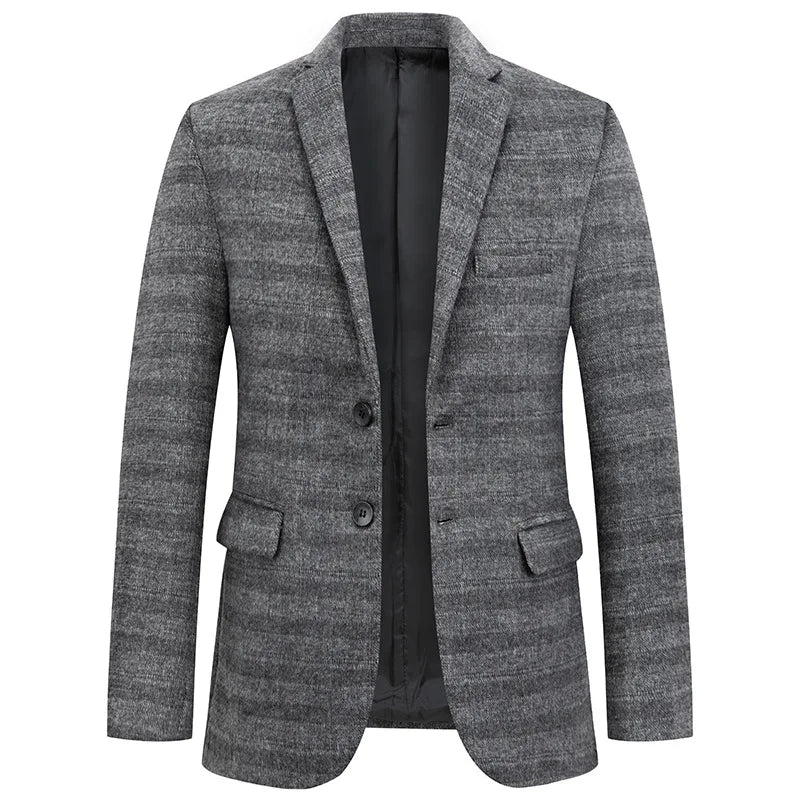 Herren Blazer Grau Khaki Slim Fit