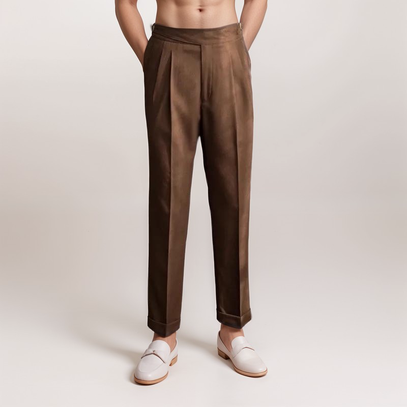 Herren Slimfit Hose Braun Kaffee Farbe - Norvielle
