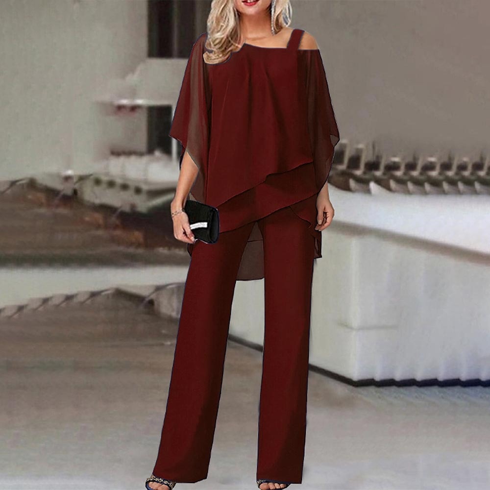 Damen Kleid Cold-Shoulder Fließend Elegant