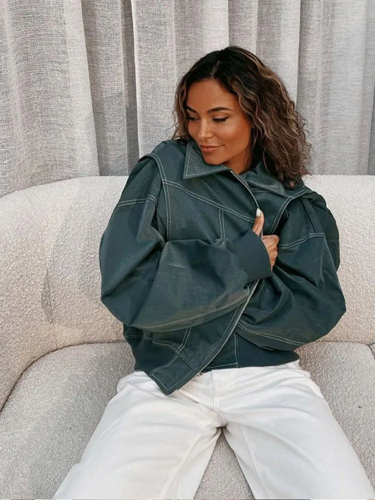 Damen Oversized Jacke Groß Herbstmode - Norvielle