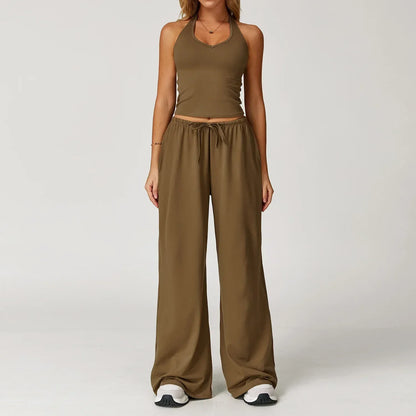 Damen Lounge-Set Halter- Bequem Crop-Oberteil