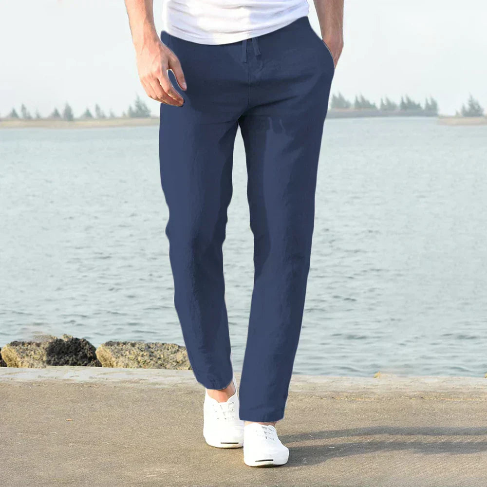 Herrenhose Baumwolle Leinen Bequem Sommer Leicht