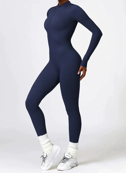 Damen Sportanzug Stretch Jumpsuit Aktiv