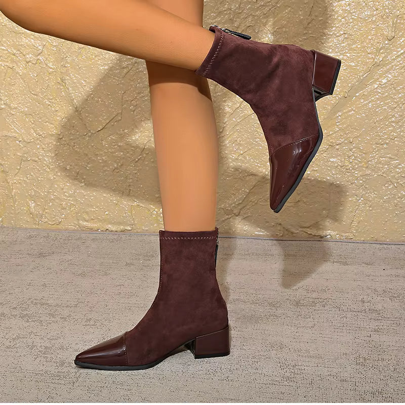 Damen Winterstiefel Mit Blockabsatz
