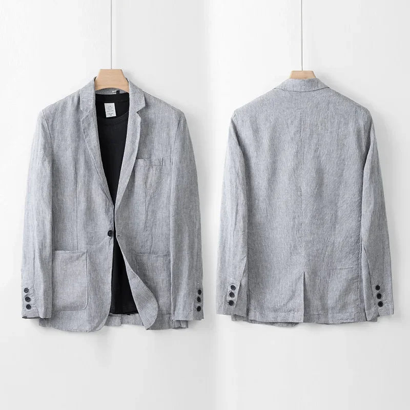 Herren Leinenblazer Leicht Sommer Modern