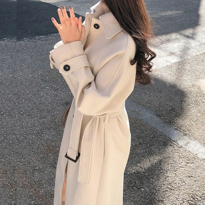 Damen Langmantel Elegantes Design