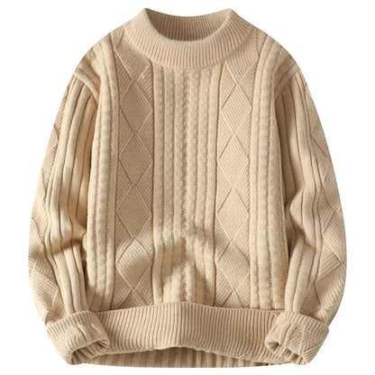 Herren Pullover Langarm Diamantmuster