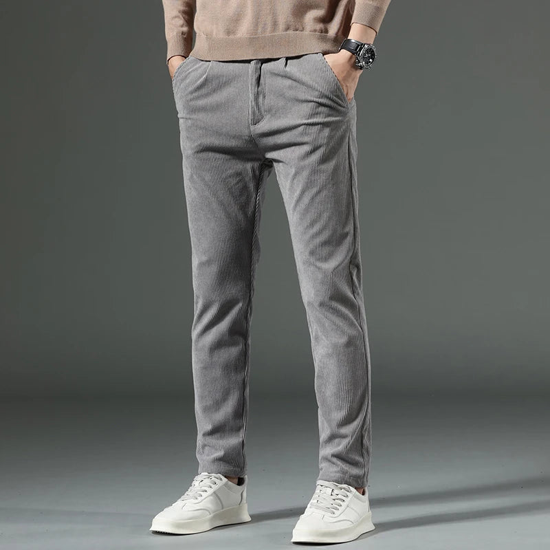 Graue Herren Chino Hosen Slim Fit - Norvielle