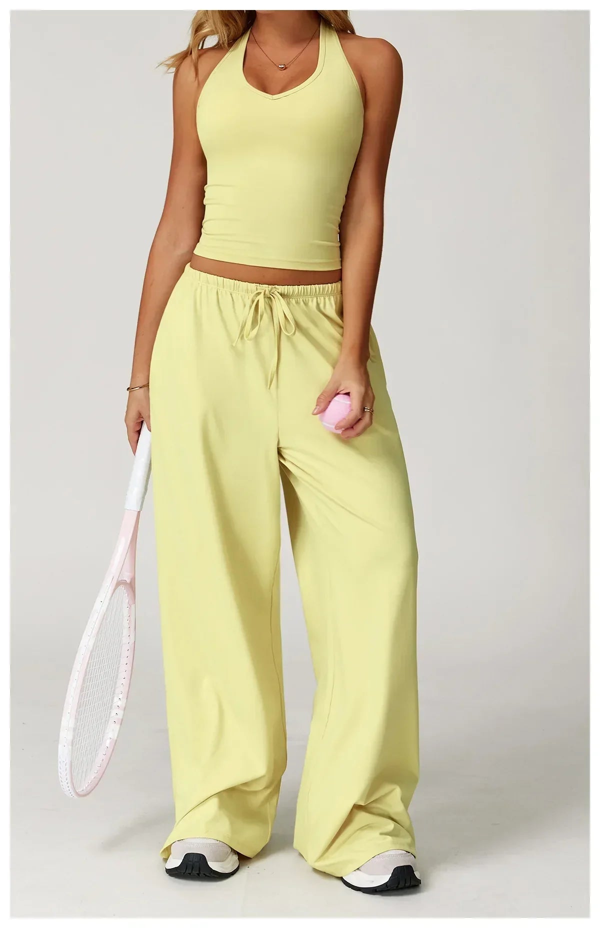Damen Lounge-Set Halter- Bequem Crop-Oberteil