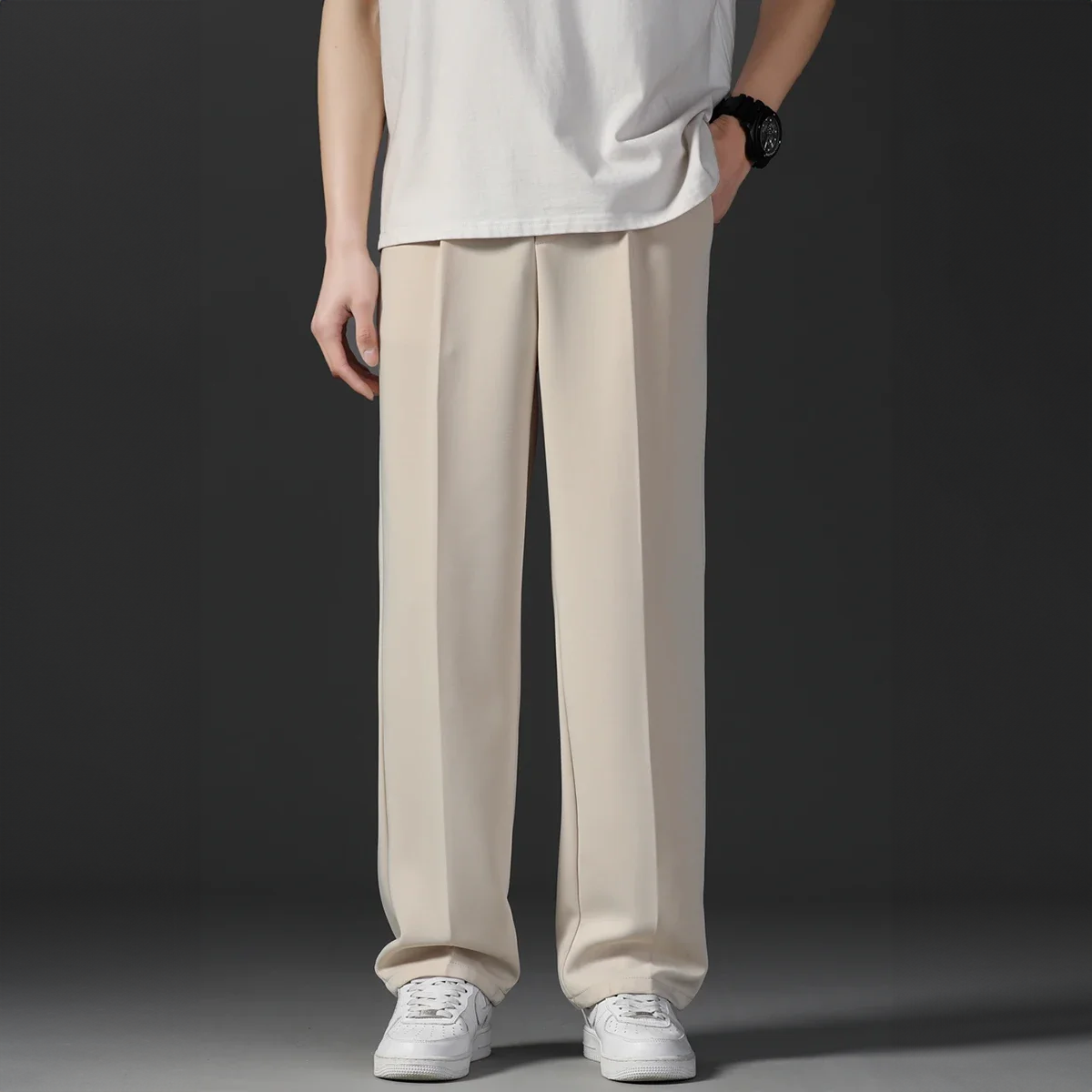 Herrenhosen Bequem Gerader Relaxed Fit