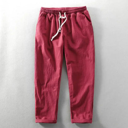 Herren Leinenhose Bequem Leicht Sommer
