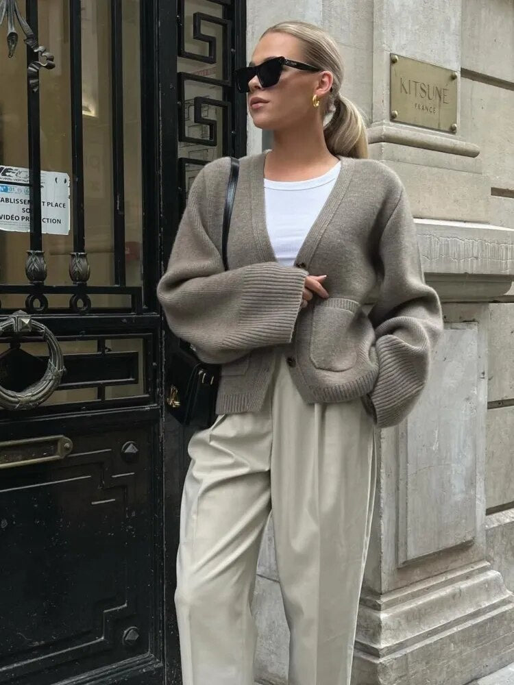 Damen Strickjacke Langarm Modern