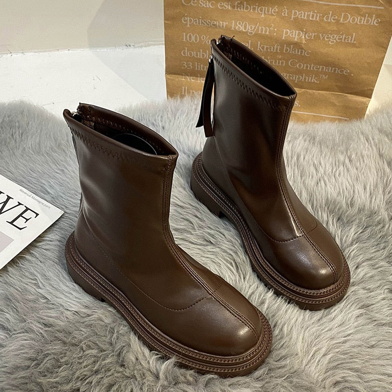 Damen Stiefel Lässig Bequem