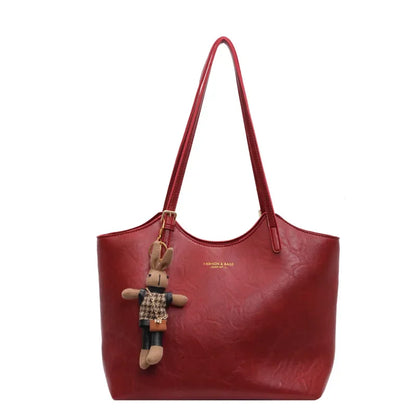 Große Schultertasche Vegan-Leder Vintage-Look Abnehmbar - Norvielle