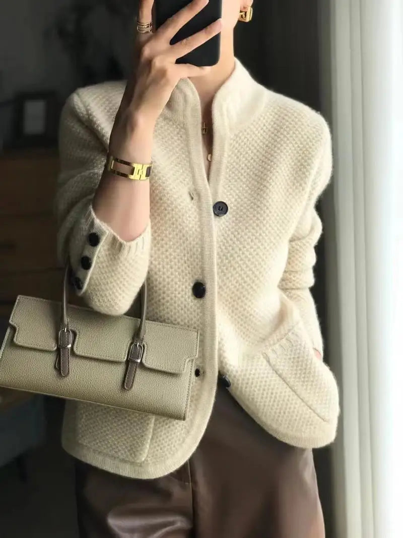 Damen Cardigan Lang Knopfleiste Winter
