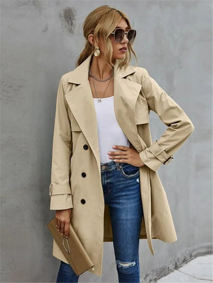 Damen Trenchcoat Stilvoll Wasserfest