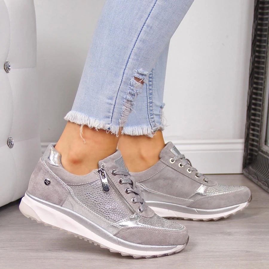 Damen Schnürschuhe Lässig mit Reißverschluss im Heidi Stil - Norvielle