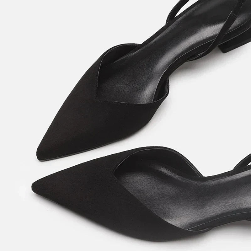 Damen Slingback Schuhe Spitz Absatz