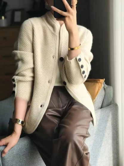 Damen Cardigan Lang Knopfleiste Winter