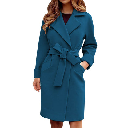 Damenbluse Knielang mit Gürtel Elegantes Design - Norvielle
