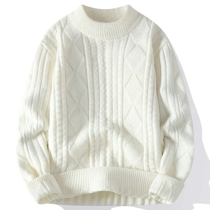 Herren Pullover Langarm Diamantmuster