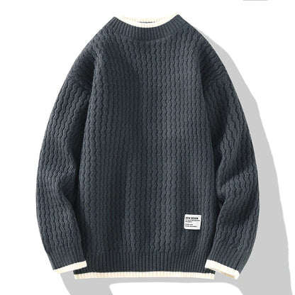 Herren Strickpullover Strukturiert Modern