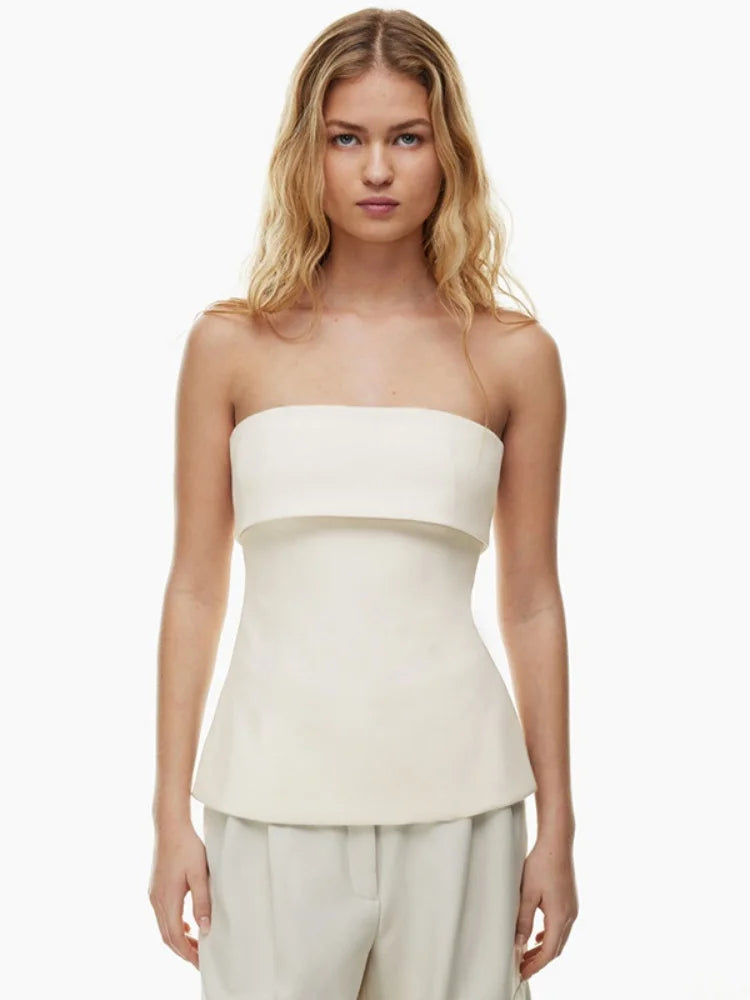 Damen Trägerloses Bandeau- Sommer Oberteil - Norvielle