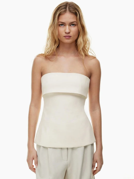 Damen Trägerloses Bandeau- Sommer Oberteil - Norvielle