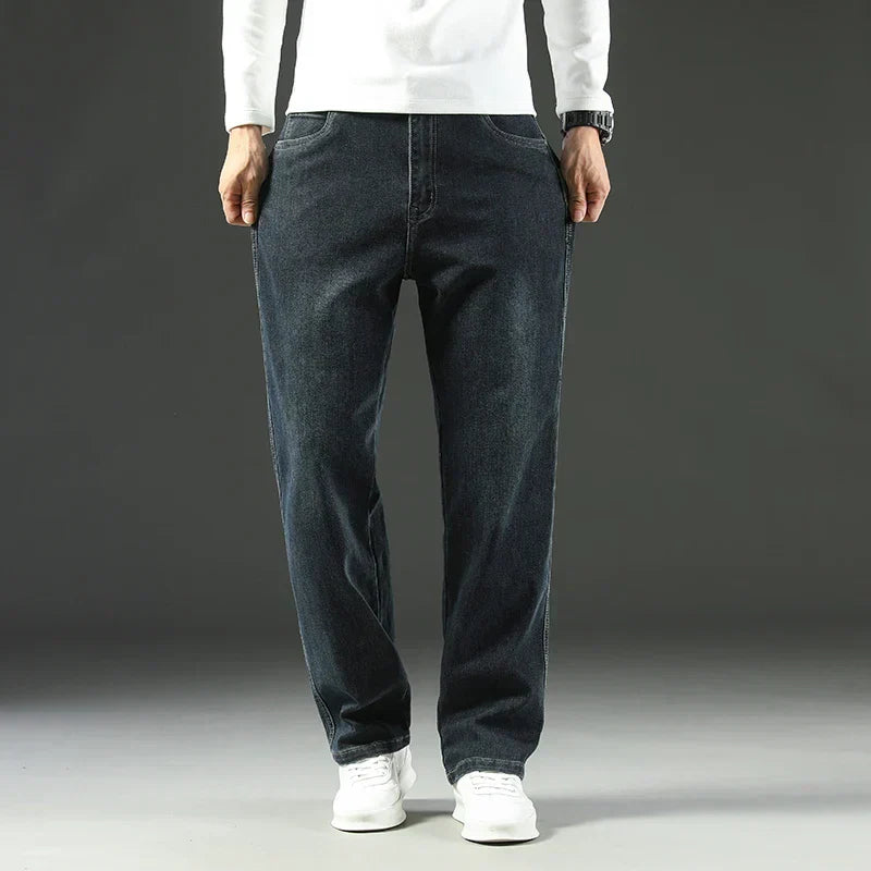 Herren Relaxed Fit Jeans Weit Bequem