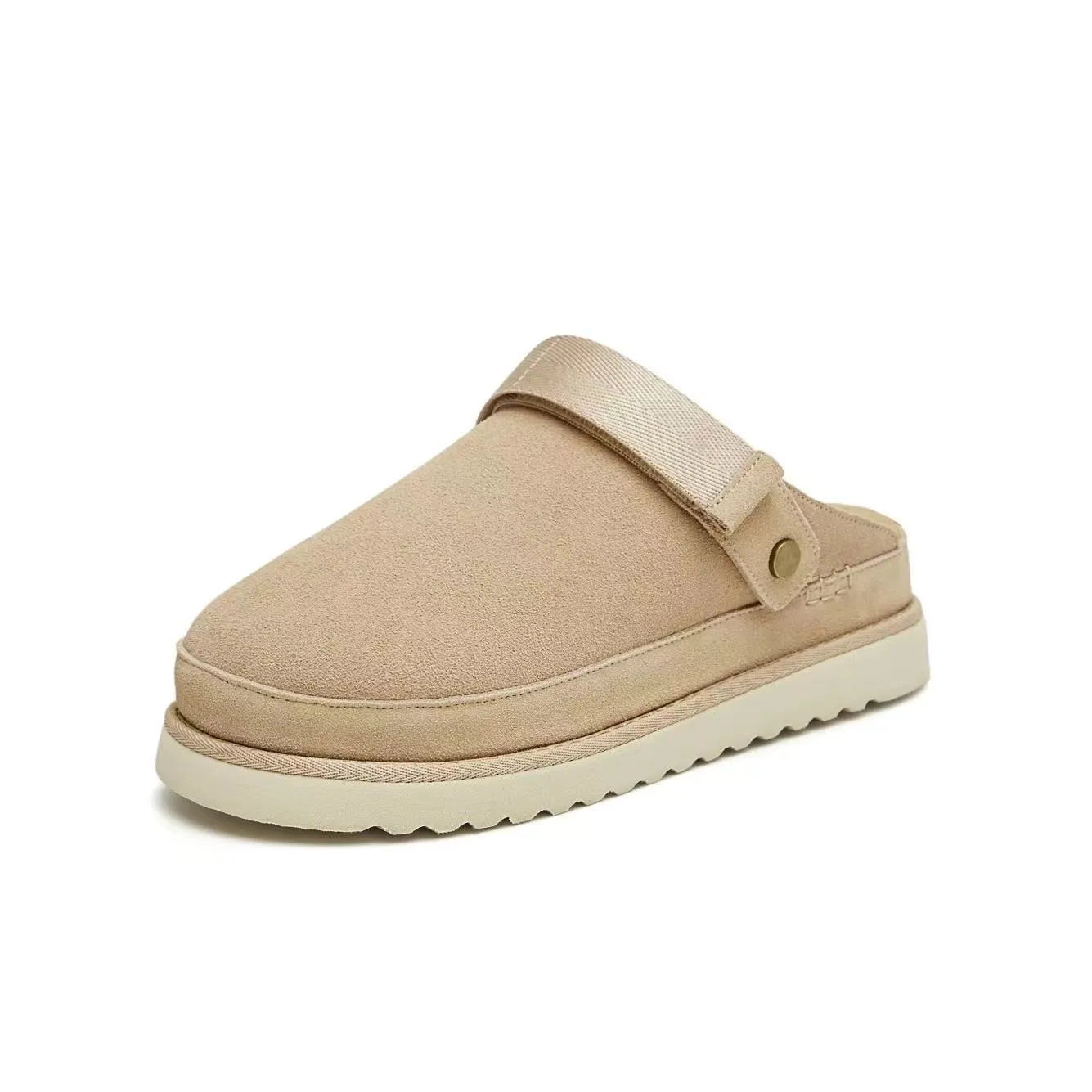 Damen Suede Clogs mit Fersenriemen Weich - Norvielle
