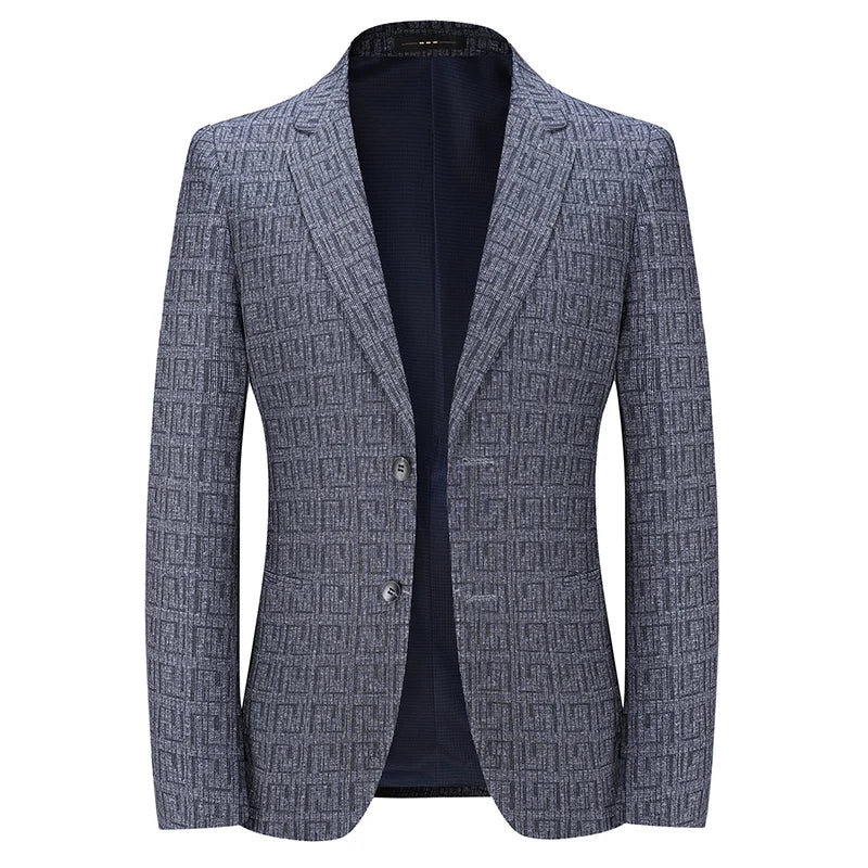 Herren Blazer Schmal Geometrisches Muster Modern