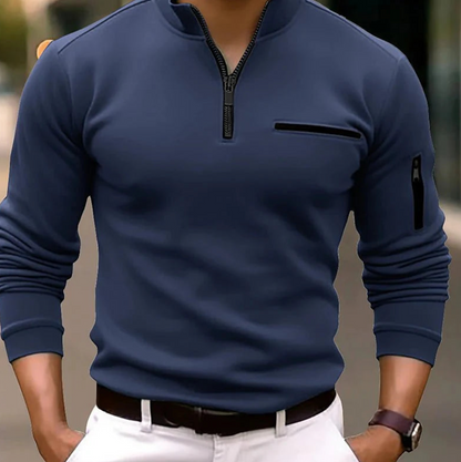 Herren Pullover Viertelreißverschluss Warm