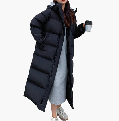 Damen Wintermantel Lang Kapuzenpuffer Warm