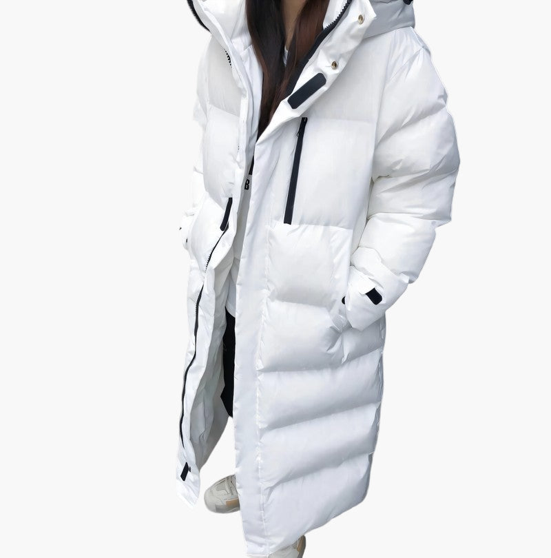 Damen Wintermantel Lang Kapuzenpuffer Warm