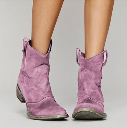 Damen Westernstiefel Wildleder Elegantes Design