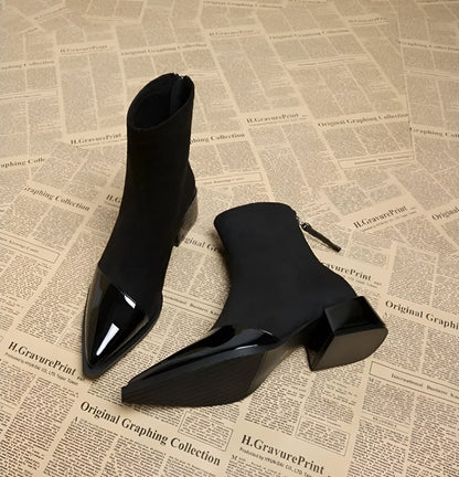 Damen Winterstiefel Mit Blockabsatz