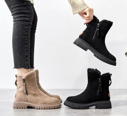 Damen Stiefeletten Warmes Fellfutter Chunky Sohle