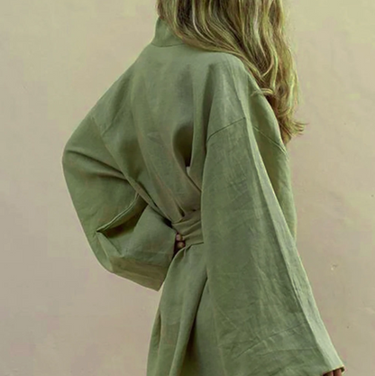Damen Kimono Abendkleid Seidengürtel Elegantes