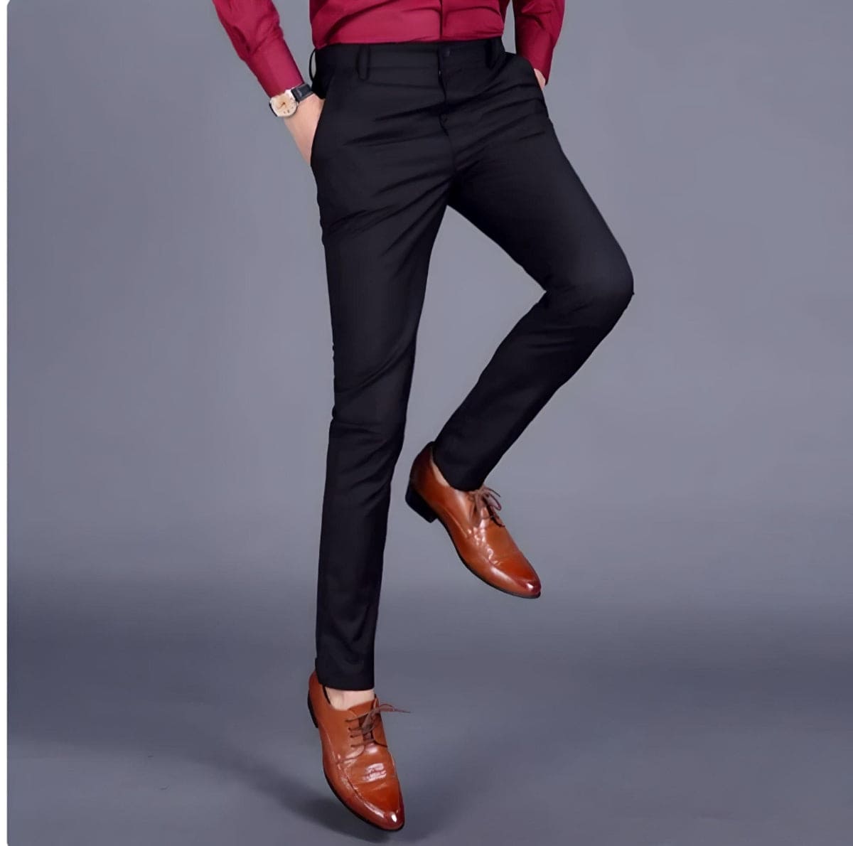 Herren Business-Anzug-Hose Schwarz Elegant - Norvielle