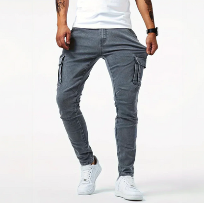Herren Skinny Jeans Stretch Cargo Modern